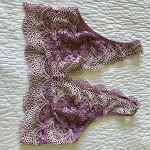 Purple and White Lace Bralette